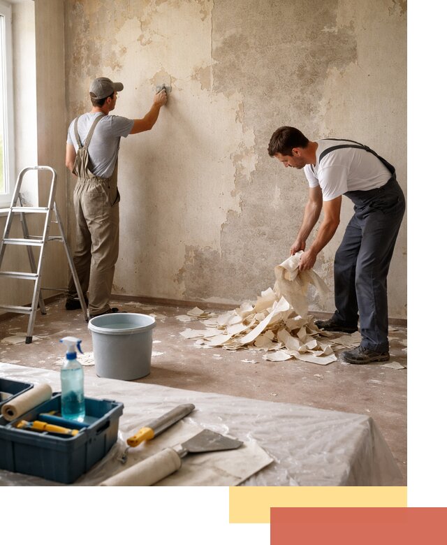 Снятие старых обоев в Старой Руссе быстро и качественно