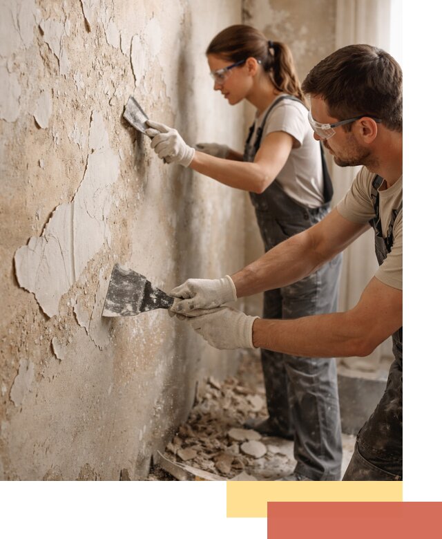 Снятие старой шпаклевки и подготовка поверхностей в Старой Руссе