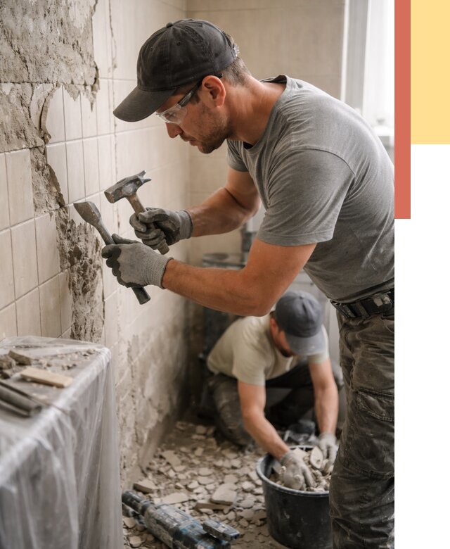 Демонтаж плитки со стен в Старой Руссе от 866 руб. — быстро и недорого | ОТДЕЛОЧНИК-Срс