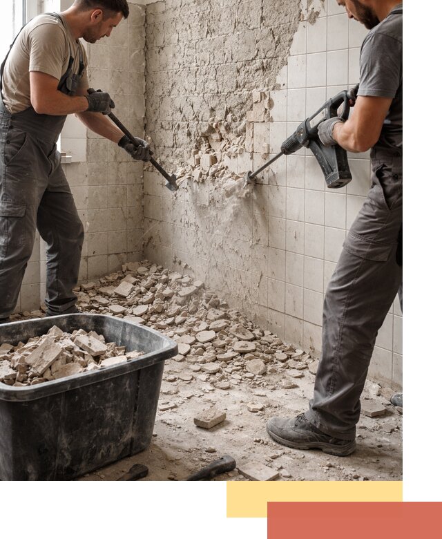 Демонтаж плитки со стен в Старой Руссе быстро и аккуратно