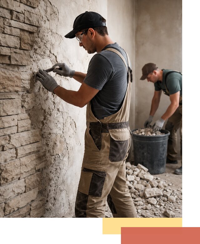 Демонтаж декоративного камня в Старой Руссе профессионально и безопасно