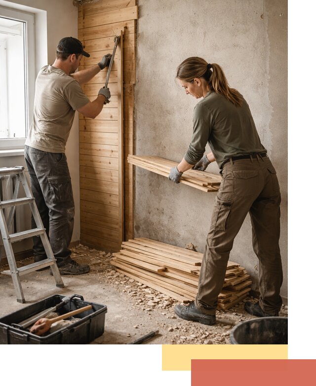 Демонтаж вагонки со стен в Старой Руссе — профессиональный демонтаж