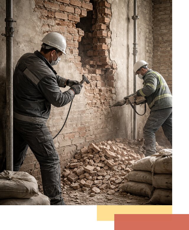 Демонтаж кирпичных стен в Старой Руссе быстро и безопасно