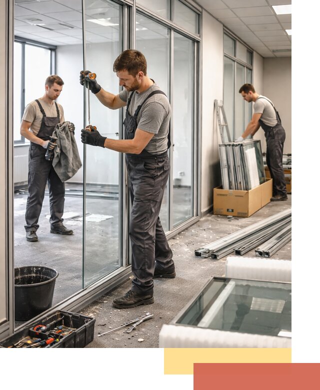 Демонтаж стеклянных перегородок в Старой Руссе быстро и безопасно