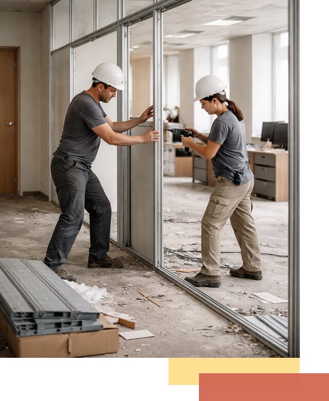 Демонтаж алюминиевых перегородок в Старой Руссе быстро и аккуратно