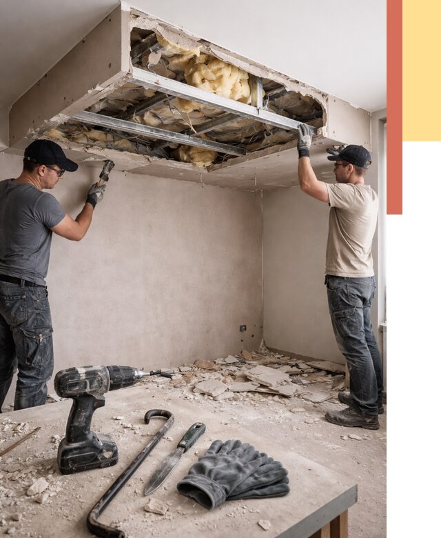 Демонтаж короба из гипсокартона в Старой Руссе от 1549 руб. — быстро и недорого | ОТДЕЛОЧНИК-Срс