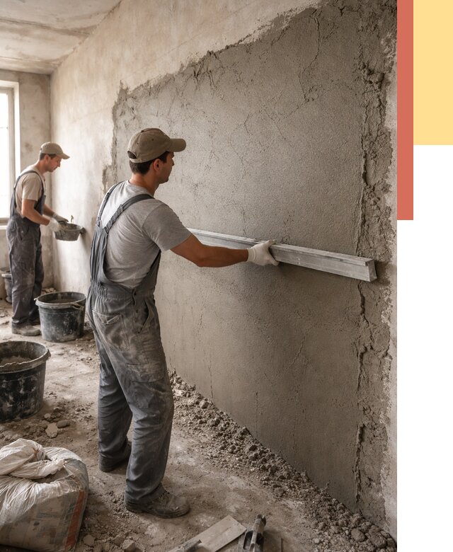 Цементная штукатурка стен в Старой Руссе от 4586 руб/м2 — быстро и недорого | ОТДЕЛОЧНИК-Срс