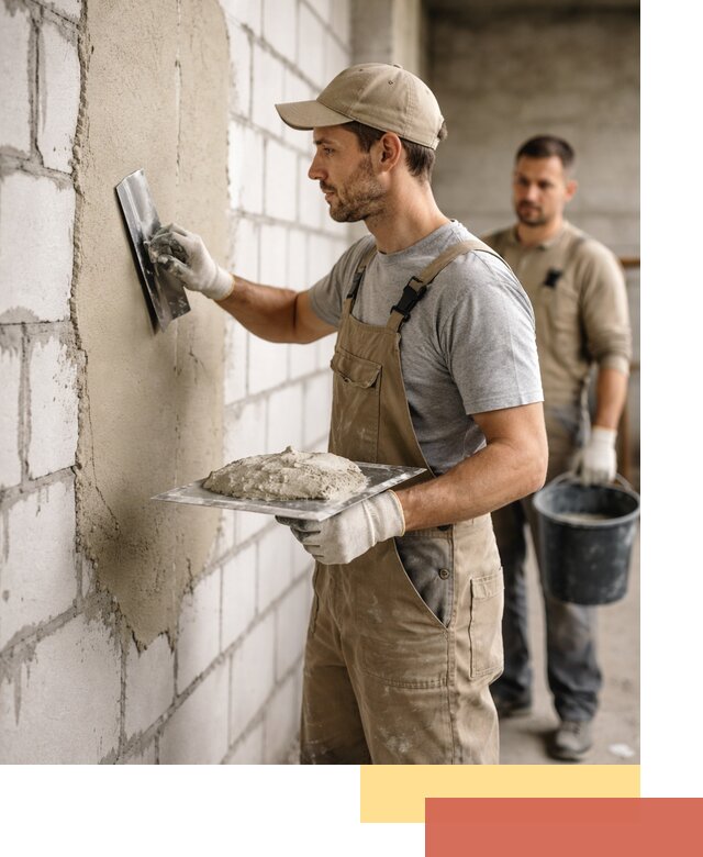 Штукатурка стен из газобетона в Старой Руссе под ключ