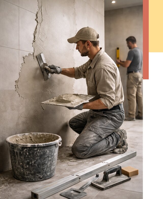 Штукатурка стен в ванной в Старой Руссе от 4586 руб./м² — выравнивание под ключ | ОТДЕЛОЧНИК-Срс