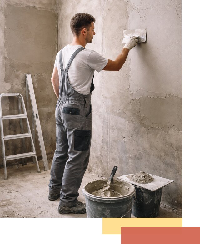 Штукатурка стен в ванной под ключ в Старой Руссе