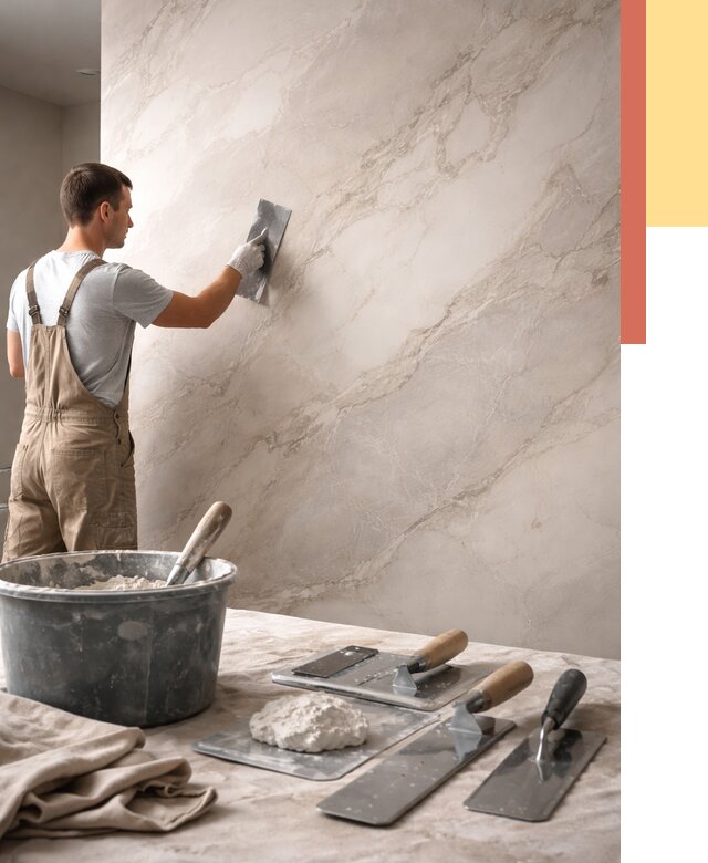 Декоративная штукатурка под мрамор в Старой Руссе от 2853 руб./м² — быстро и недорого | ОТДЕЛОЧНИК-Срс