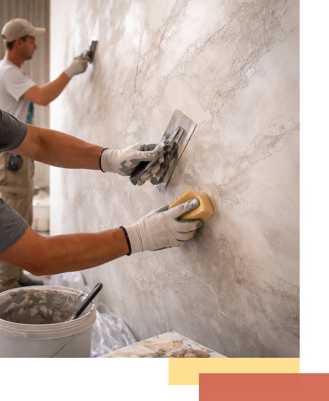 Декоративная штукатурка под мрамор в Старой Руссе для стен и потолков