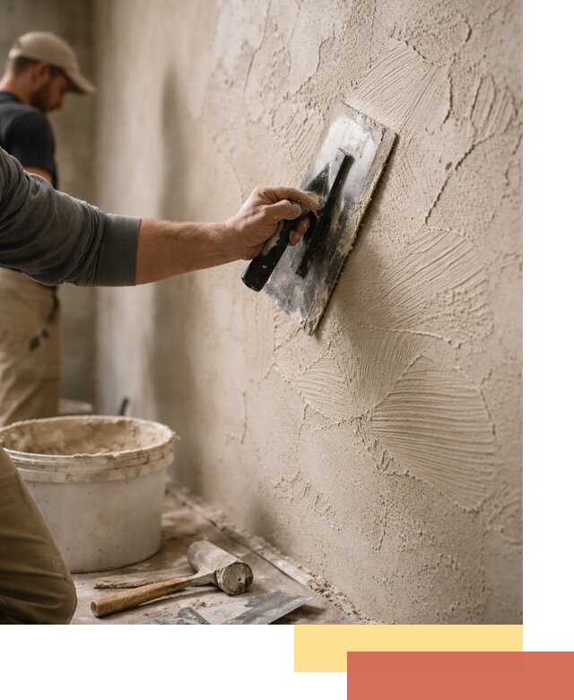 Фактурная штукатурка стен в Старой Руссе — монтаж, отделка, реставрация