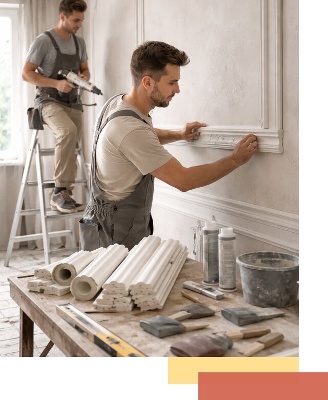 Монтаж лепнины на стены в Старой Руссе профессионально и качественно