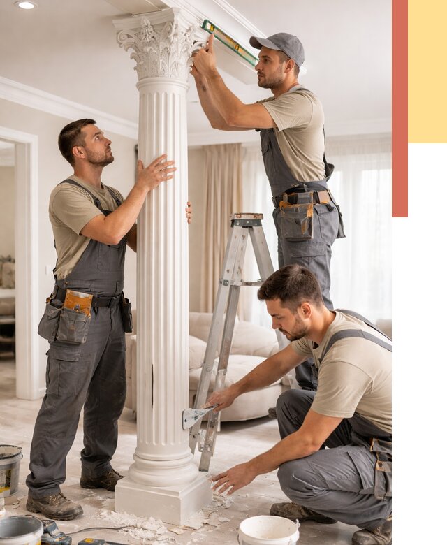 Установка декоративных колонн в Старой Руссе от 12228 руб. под ключ | ОТДЕЛОЧНИК-Срс