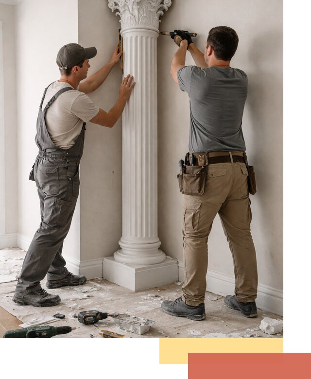 Установка декоративных колонн в Старой Руссе под ключ