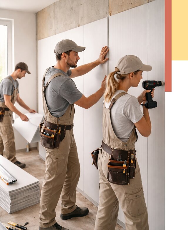 Монтаж ПВХ панелей на стены в Старой Руссе от 459 руб/м2 — быстро и недорого | ОТДЕЛОЧНИК-Срс