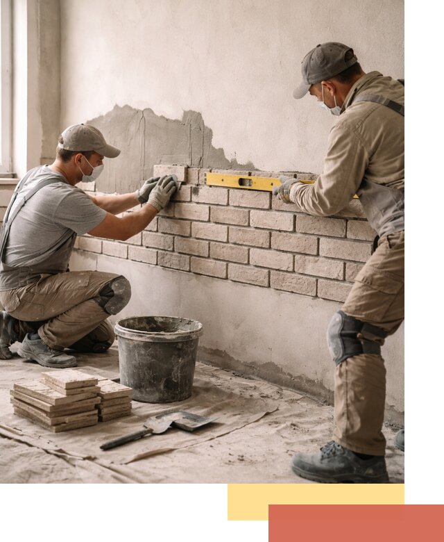 Монтаж декоративного кирпича профессионально в Старой Руссе