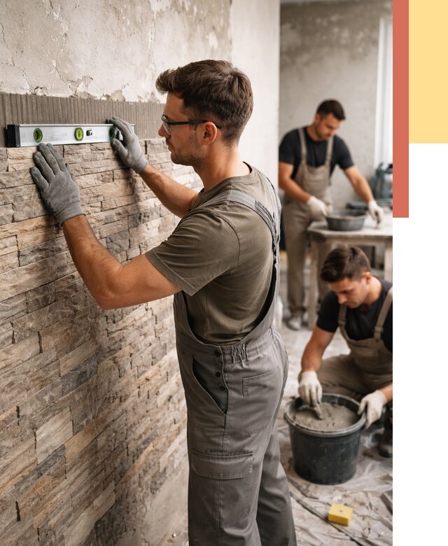 Монтаж искусственного камня в Старой Руссе от 4586 руб. под ключ | ОТДЕЛОЧНИК-Срс