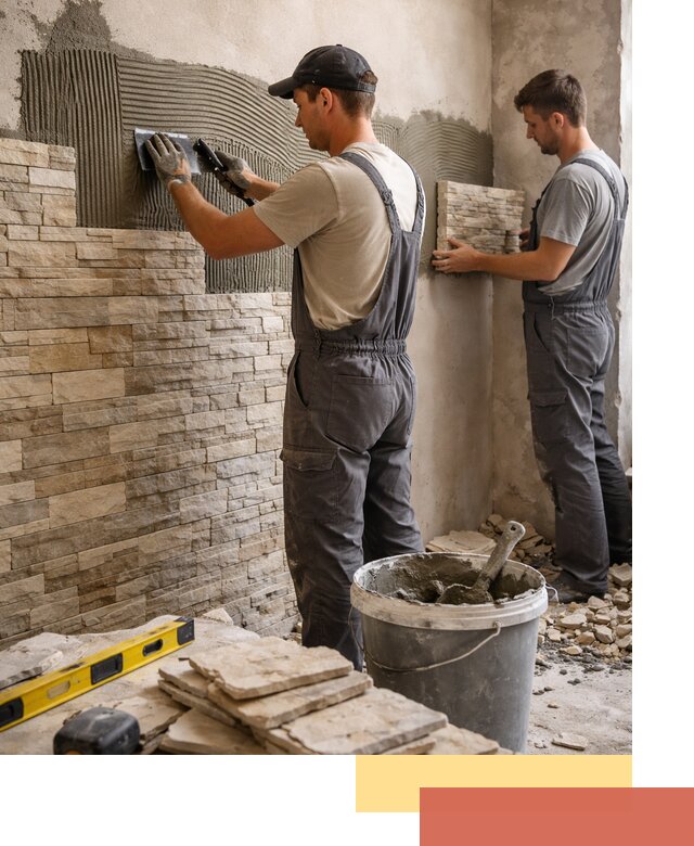 Монтаж искусственного камня в Старой Руссе — облицовка стен и фасадов