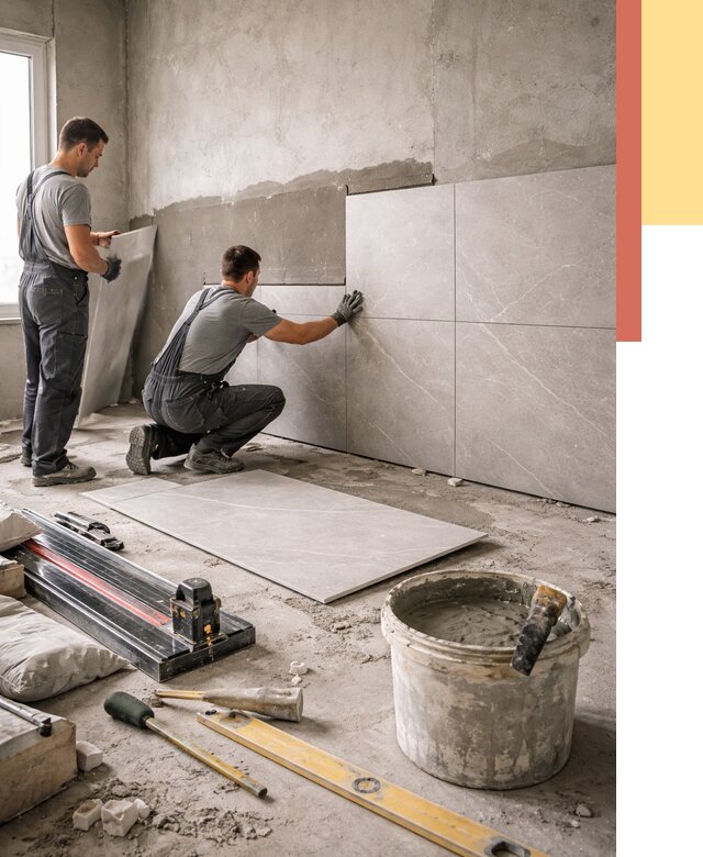 Облицовка стен керамогранитом в Старой Руссе от 4280 руб./м² — услуги под ключ | ОТДЕЛОЧНИК-Срс