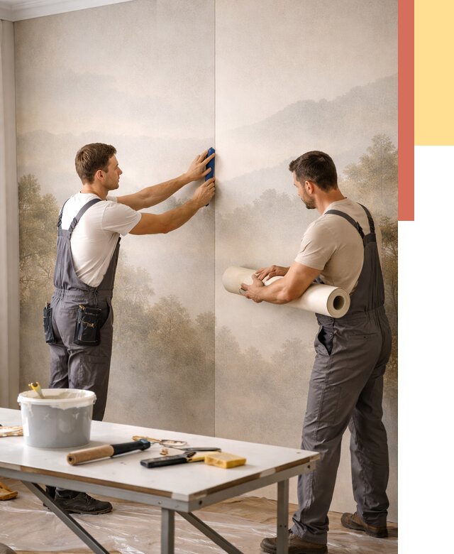 Поклейка фотообоев в Старой Руссе от 8662 руб/м² — быстро и недорого | ОТДЕЛОЧНИК-Срс