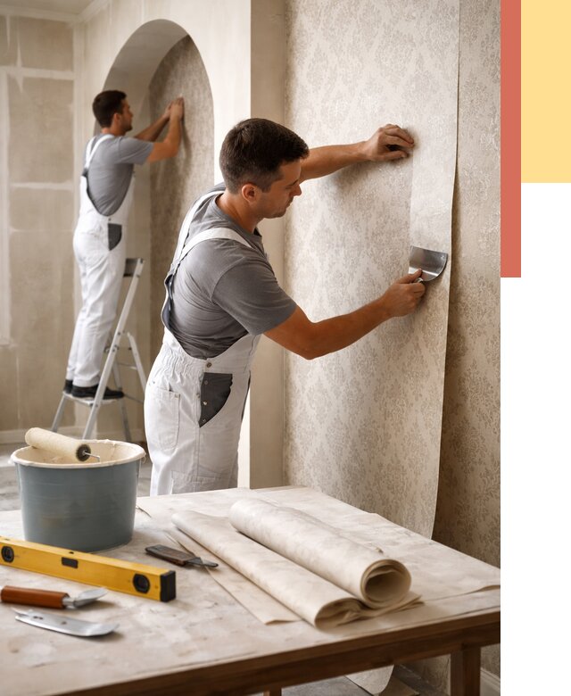 Поклейка обоев на сложные стены в Старой Руссе от 2853 руб. под ключ | ОТДЕЛОЧНИК-Срс