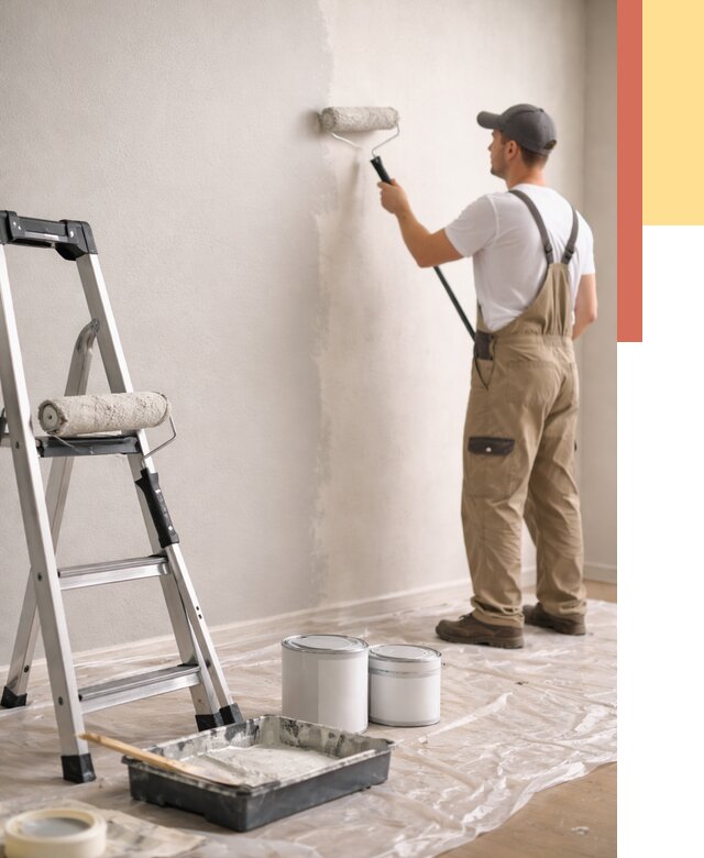 Покраска стен латексной краской в Старой Руссе от 4586 руб. за м2 | ОТДЕЛОЧНИК-Срс