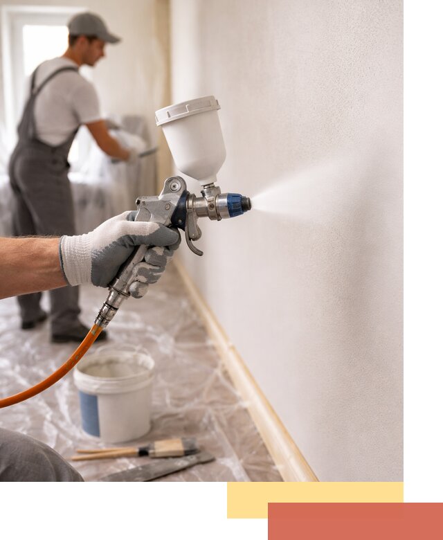 Покраска стен краскопультом в Старой Руссе быстро и качественно