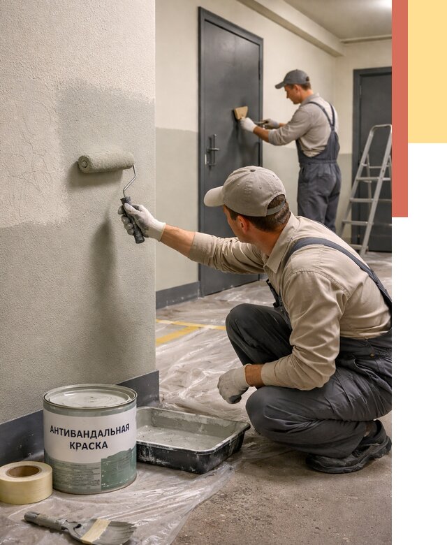 Покраска стен антивандальной краской в Старой Руссе от 4586 руб./м² под ключ | ОТДЕЛОЧНИК-Срс