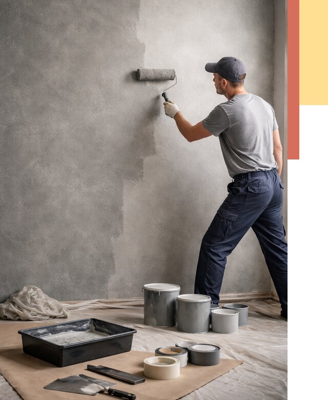 Покраска стен под бетон в Старой Руссе от 662 руб. за м2 — быстро и недорого | ОТДЕЛОЧНИК-Срс