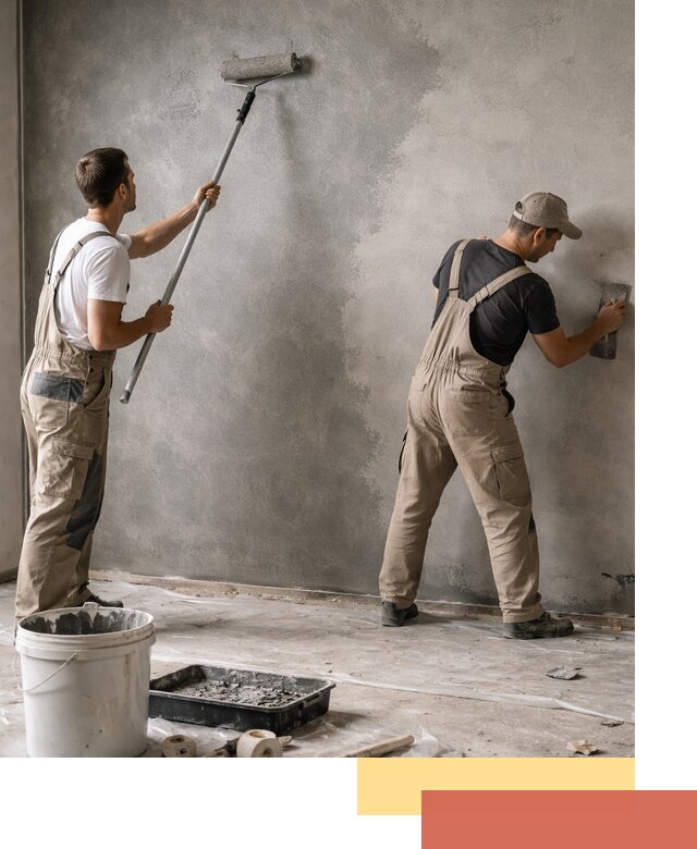 Покраска стен под бетон в Старой Руссе профессионально и недорого