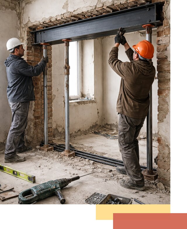 Усиление проема в стене в Старой Руссе для расширения и безопасности