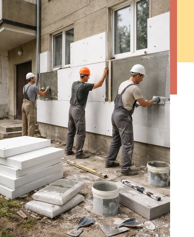 Утепление стен пенопластом в Старой Руссе от 1783 руб. — недорого и под ключ | ОТДЕЛОЧНИК-Срс