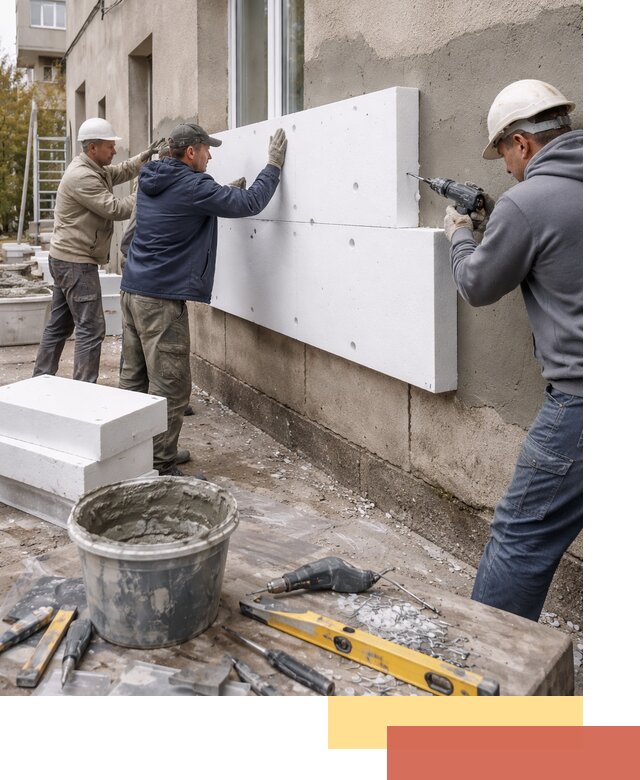 Утепление наружных стен пенопластом в Старой Руссе