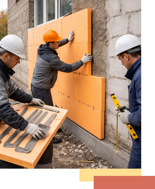 Утепление фасада пеноплексом под ключ в Старой Руссе