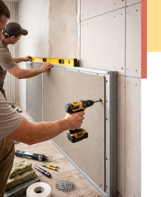 Шумоизоляция стен панелями ЗИПС в Старой Руссе от 2242 руб./м² под ключ | ОТДЕЛОЧНИК-Срс