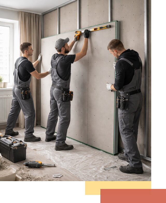 Шумоизоляция стен панелями ЗИПС в Старой Руссе для жилых и коммерческих помещений