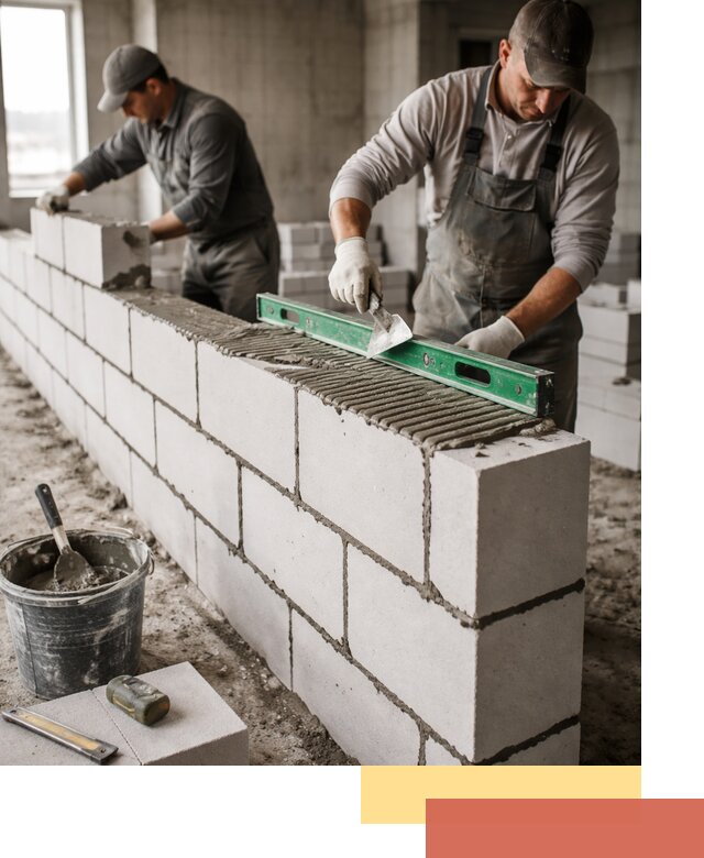 Кладка перегородок из газобетона в Старой Руссе быстро и качественно