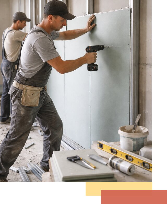 Кладка влагостойких перегородок ПГП в Старой Руссе