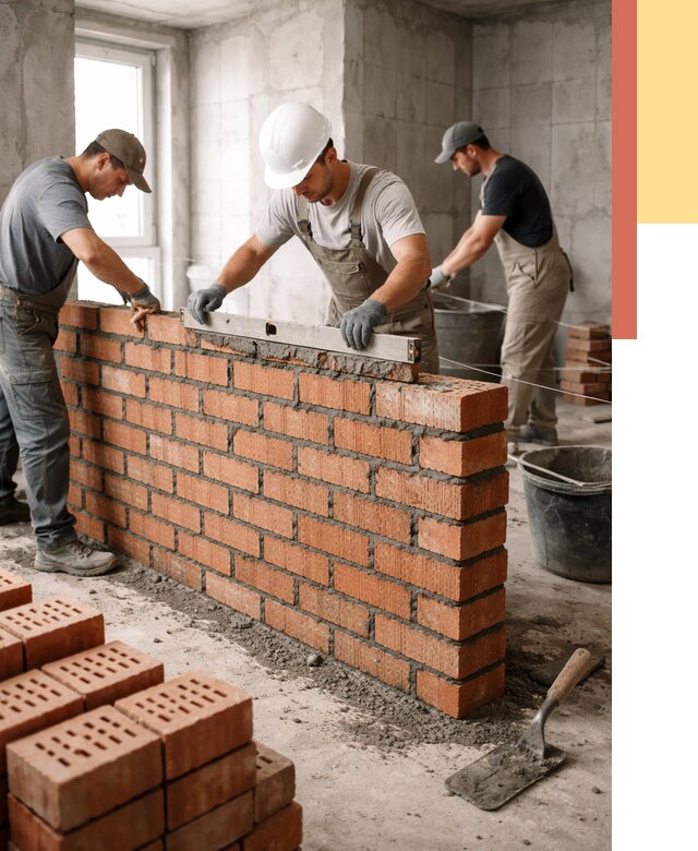 Кладка перегородок из кирпича в Старой Руссе от 3567 руб. за м² | ОТДЕЛОЧНИК-Срс