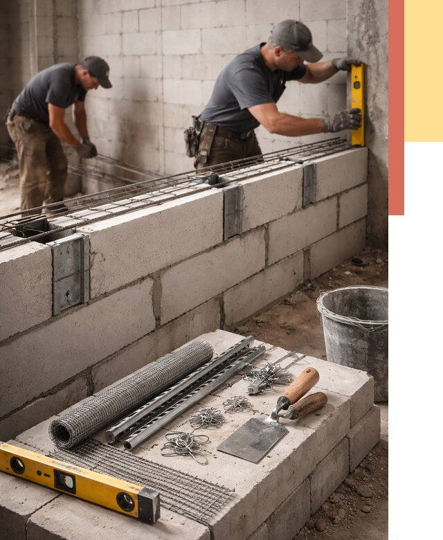 Армирование кладки перегородок в Старой Руссе от 764 руб. под ключ | ОТДЕЛОЧНИК-Срс