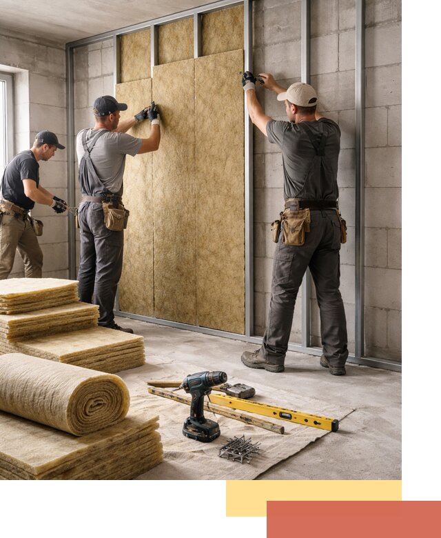 Шумоизоляция перегородок из блоков в Старой Руссе — монтаж и защита шумоизоляцией