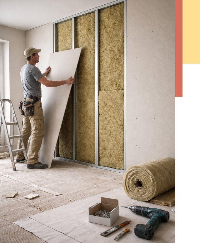 Перегородка из гипсокартона с шумоизоляцией в Старой Руссе от 3179 руб. | ОТДЕЛОЧНИК-Срс