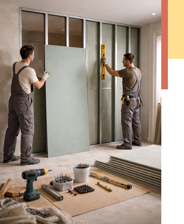 Перегородка из влагостойкого гипсокартона в Старой Руссе от 4891 руб. — монтаж под ключ | ОТДЕЛОЧНИК-Срс