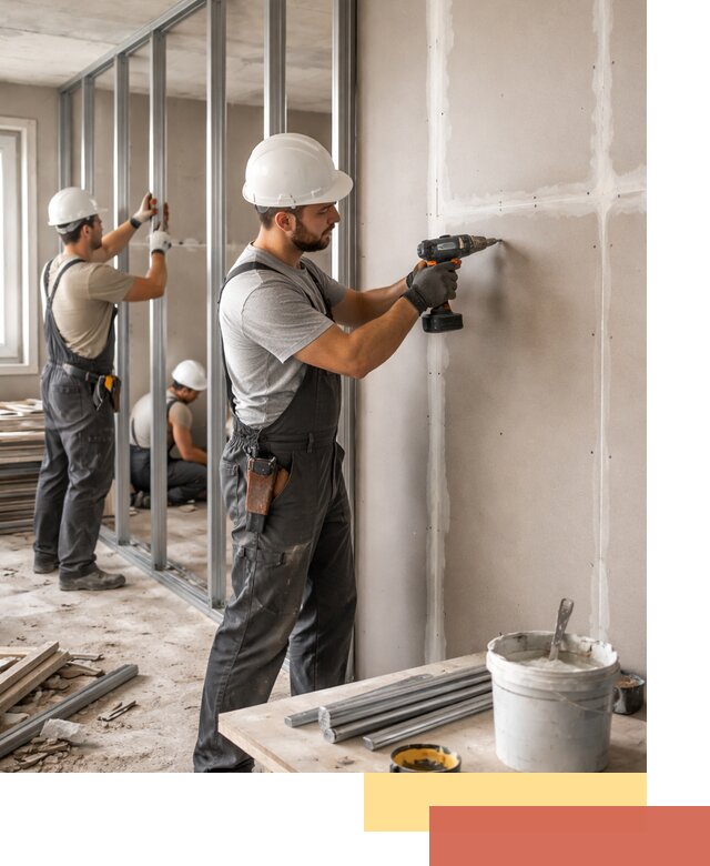 Перегородки из огнестойкого гипсокартона в Старой Руссе под ключ