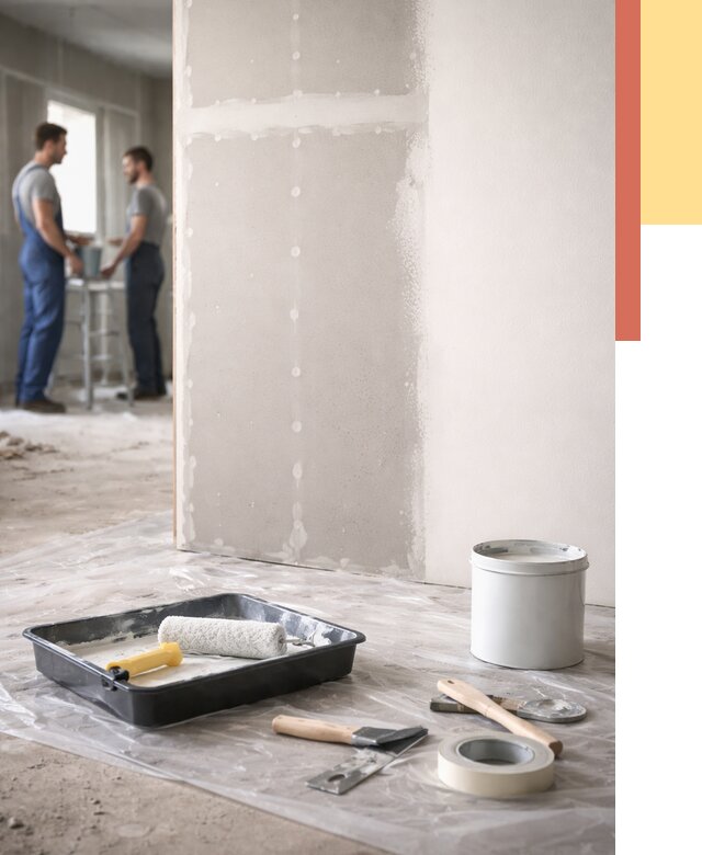 Покраска перегородок из гипсокартона в Старой Руссе от 4586 руб. под ключ | ОТДЕЛОЧНИК-Срс