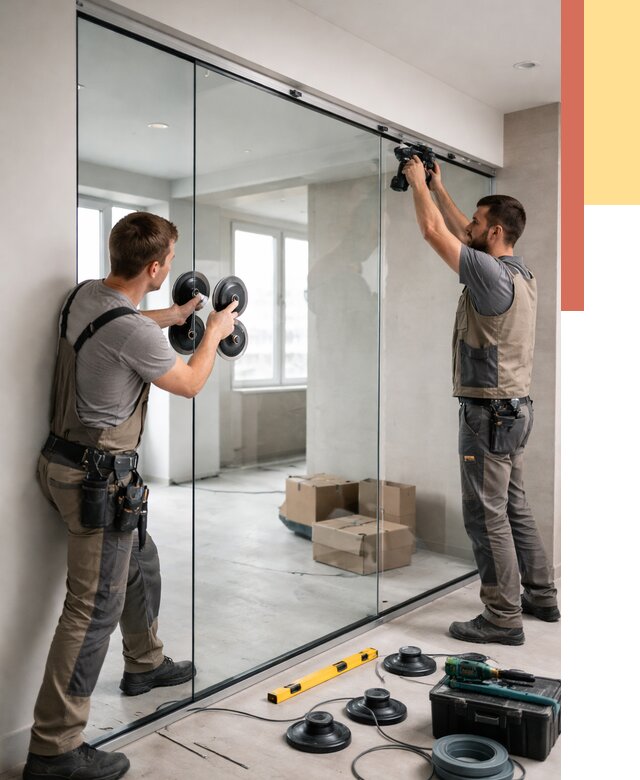 Монтаж стеклянных перегородок в Старой Руссе от 6624 руб. | ОТДЕЛОЧНИК-Срс