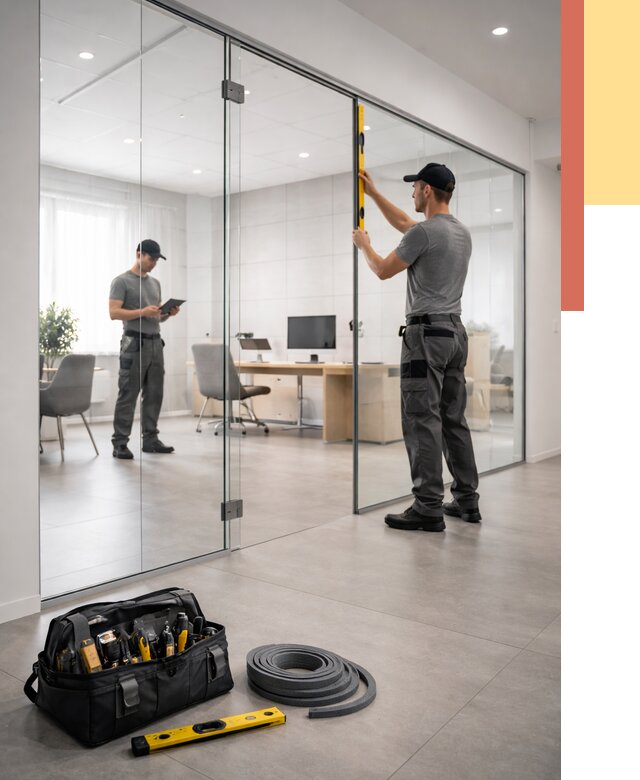 Цельностеклянные перегородки под ключ в Старой Руссе от 9681 руб. — монтаж и цены | ОТДЕЛОЧНИК-Срс