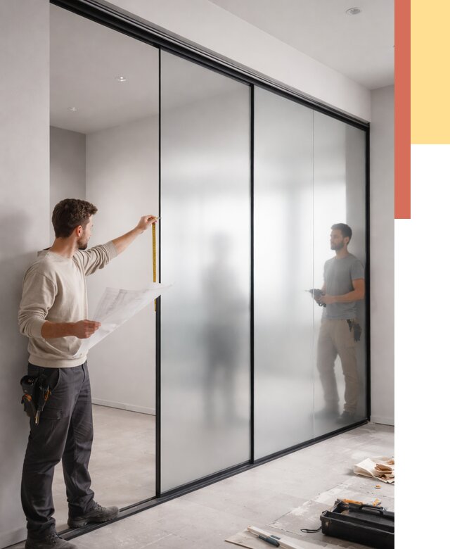 Матовые стеклянные перегородки в Старой Руссе от 8662 руб. — монтаж и установка | ОТДЕЛОЧНИК-Срс